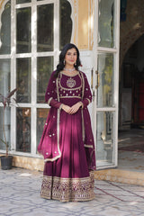 Party-wear Stunning  Blooming Georgette Sequence & Embroidery Work Gown