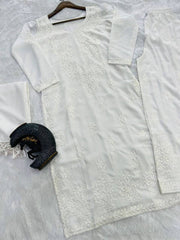 Designer Muslin Cotton Embroidery Work Salwar Suit