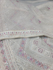 Fabulous White Colour Net Partywear Reception Special Lehenga Choli