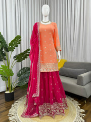 Beautiful Georgette Embroidery & Sequence Work Suit