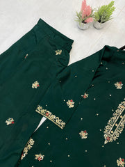 Party-wear Designer Chinon Silk Sequence Embroidery Work Suit