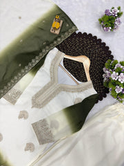 Designer Party-wear Dual Tone Peding Star Georgette Embroidery Work Suit