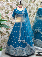 Party-wear Designer Georgette Embroidery With Sequence Work Lehenga Choli