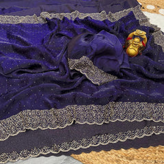 Beautiful Trending Space Silk Zarkhan Work Saree