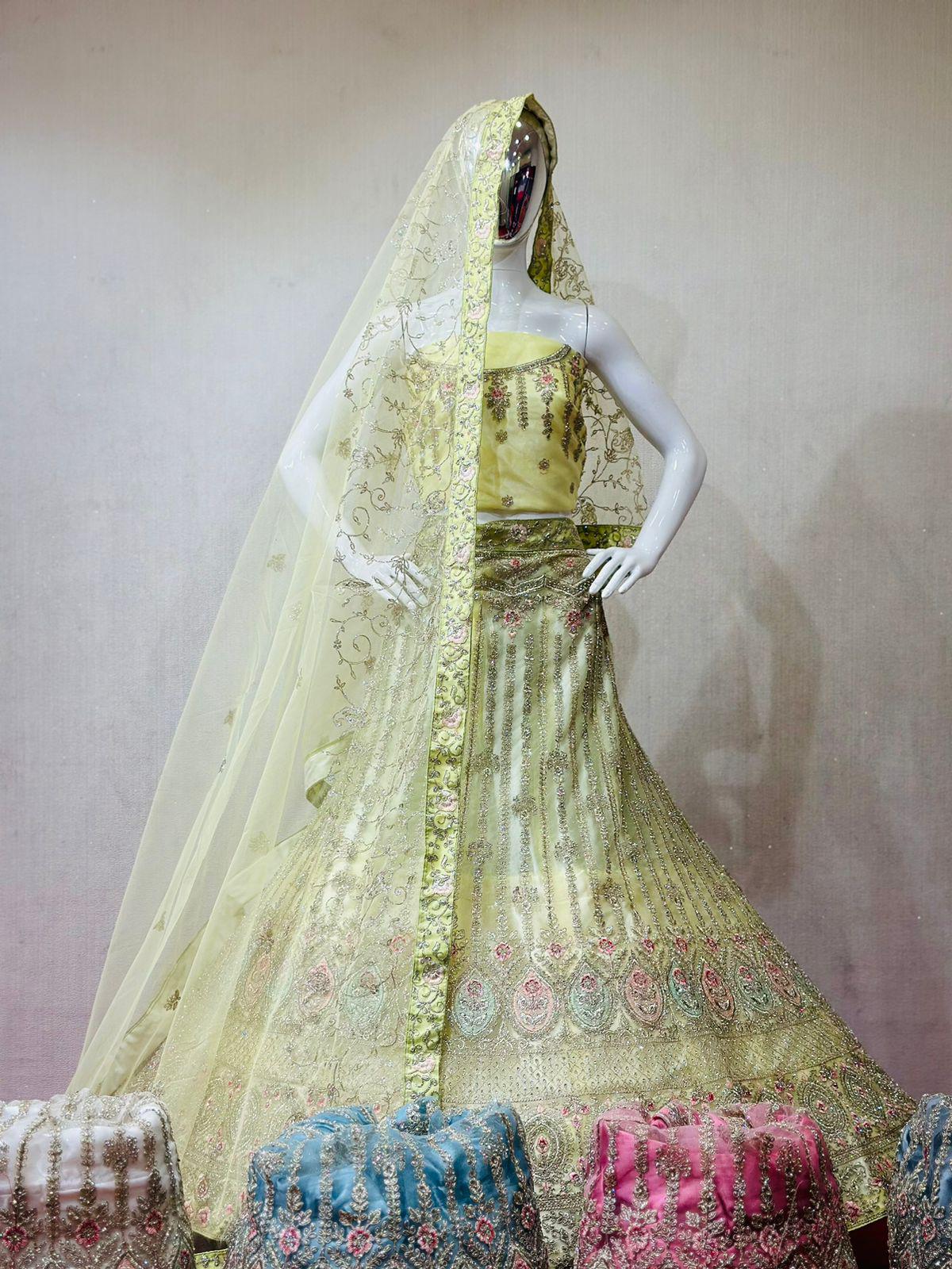 Heavy Multi Work Zarkan Work Bridal Lehenga Choli