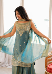 Party-wear Fendy Silk Embroidery Sequence & Zari Work Sharara