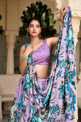 Beautiful Tussar Silk Floral Printed Lehenga Choli