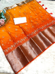Elegance & Tradition Organza Silk Embroidery All Over Saree