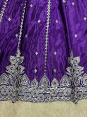 Elegant Ethnic Wear Chinon Silk Thread With Sequence Work Lehenga
