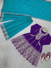 Beautiful Designer Party-wear Chinon Silk Dress