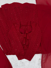 Beautiful Soft Georgette Luckhnowi Sequence Thread Work Anarkali Suit