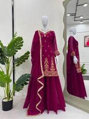 Party-wear Georgette Designer Sharara Suit