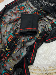 Trending Siroski border Printed Work Saree