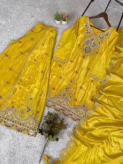 Attractive Chinon Silk Sequence Embroidery Work Salwar Suit