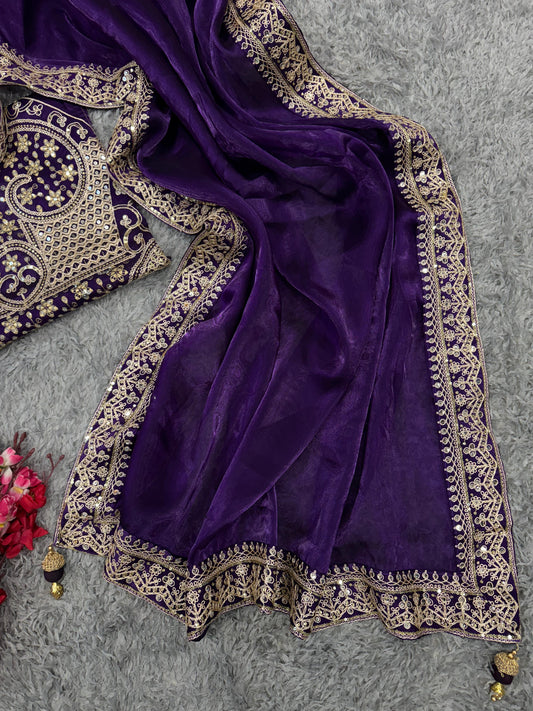 Bollywood Celebrity Jimmy Choo Sequence Work Saree