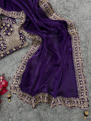 Bollywood Celebrity Jimmy Choo Sequence Work Saree