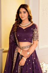 Festive Special Crunchy Silk Embroidery Zari & Sequence Beads Work Lehenga Choli