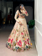 Beautiful Tasar Silk Floral Printed Co-ord Set
