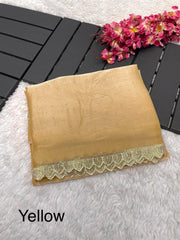 Party-wear Pure Burberry Silk Heavy Handwork Saree