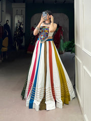 Navratri Special Mirror Work For Legacy Pure Rayon Lehenga Choli