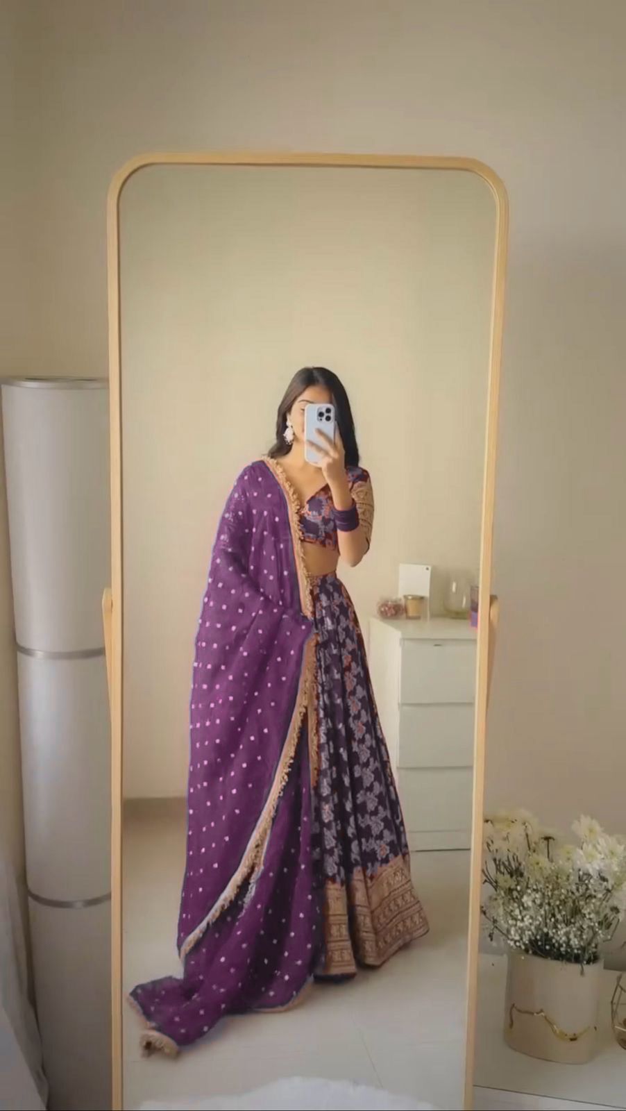 Royal Festive Lehenga Set With Golden Border Dupatta