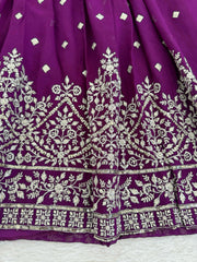 Beautiful Georgette Embroidery Work Gown