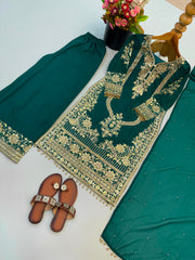Party-wear Georgette Embroidery Sequence Work Salwar Suit