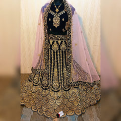 Designer Blue Colour Diamond Cut Work  Lehenga Choli