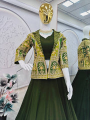 Party-wear Designer Mono Silk Embroidery Coding Sequence Work Set