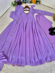 Attractive Real Mirror Embroidery Work Gown
