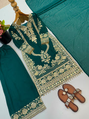 Party-wear Georgette Embroidery & Sequence Work Suit