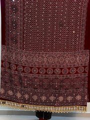 Trending Pure Arjakh Satin Viscose Silk With Real Mirror & Printed Saree