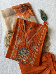 Beautiful Roman Silk Beads Embroidery Thread Moti Work Dress