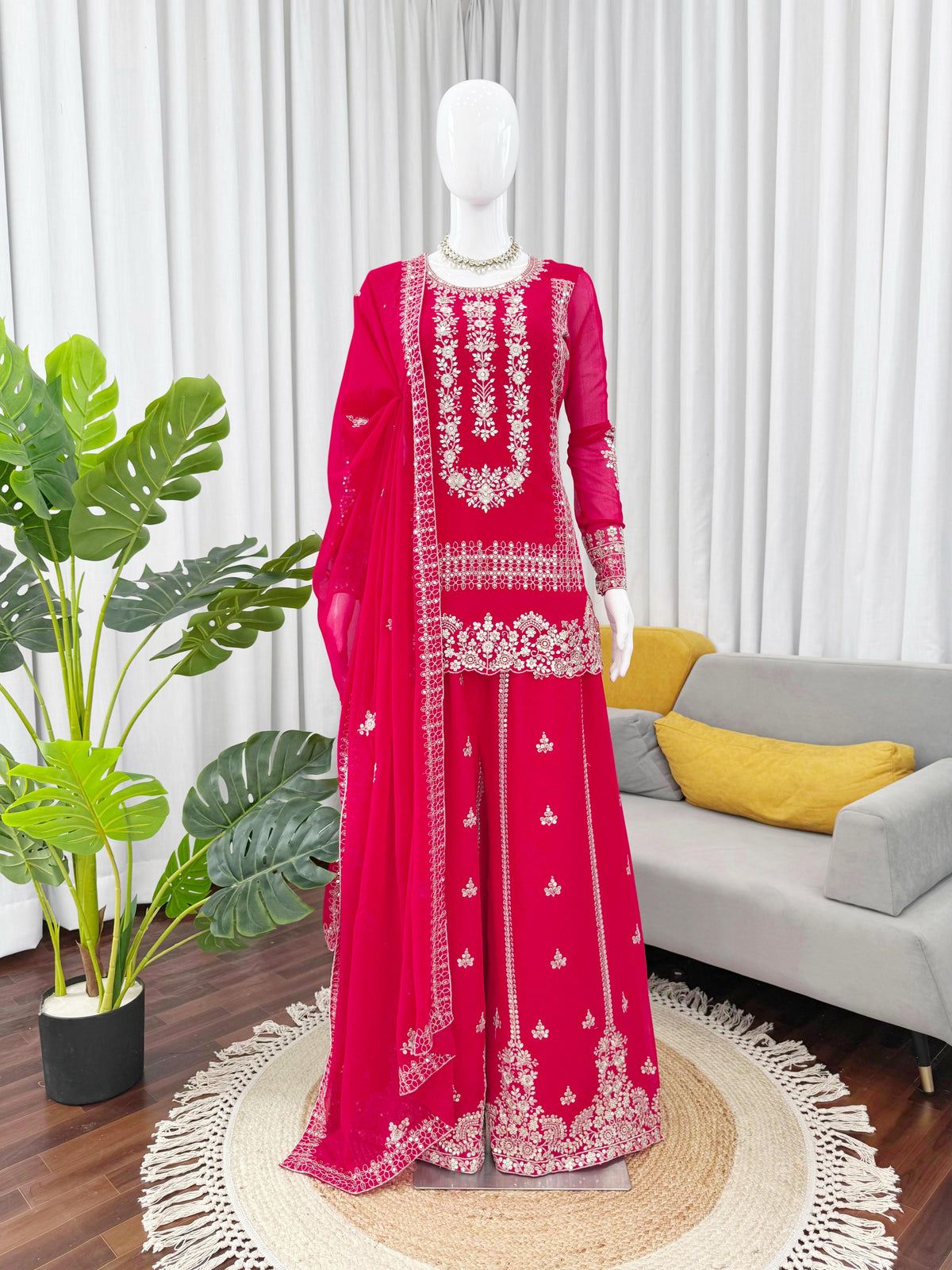 Party-wear Blooming Georgette Thread With Sequence Work Sharara