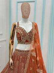Royal Elegance Butterfly Net Sequins & Codding Embroidery Work Lehenga Choli