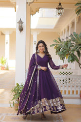 Beautiful Blooming With Sequence  & Embroidery Work Gown