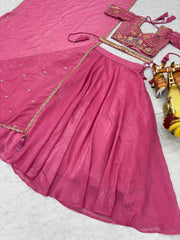 Festive Special Crunchy Embroidery Moti With Sequence & Thread Work Lehenga Choli