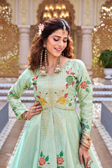 Wedding Special Satin Silk Embroidery Sequence Work Lehenga Choli