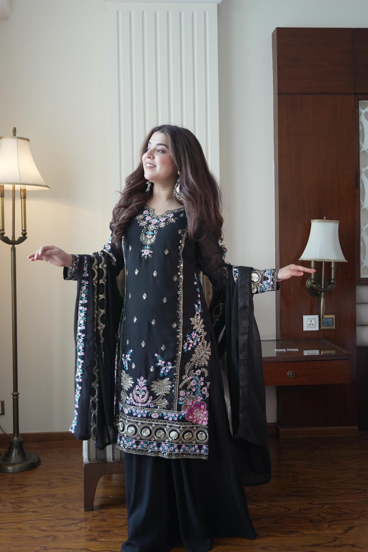 Party-wear Georgette Sequence Embroidery Work Suit