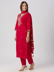 Beautiful Pink Vatican Silk With Embroidery & Sequence Work Dress