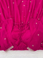 Festive Season Special Red Georgette Thread With Sequence Work Gown