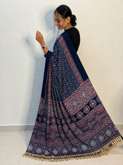 Trending Pure Arjakh Satin Viscose Silk With Real Mirror & Printed Saree