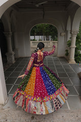 Navratri Special Georgette Printed Attractive Combination Of Vintage Lehenga Choli