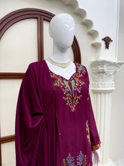 Designer Rayon Thread Work Farshi Palazzo Set