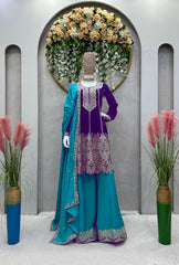 Beautiful Designer Party-wear Chinon Silk Dress