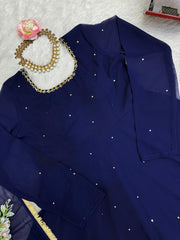 Party-wear Georgette Handwork Anarkali Gown