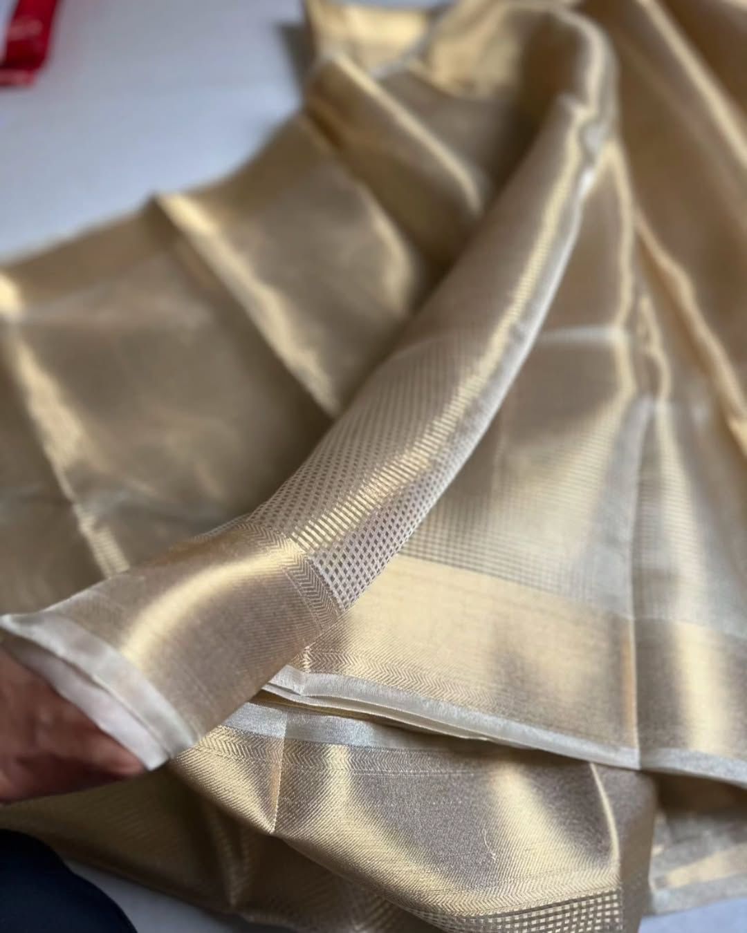 Nayanthara Banarasi Hand-looms Golden Saree