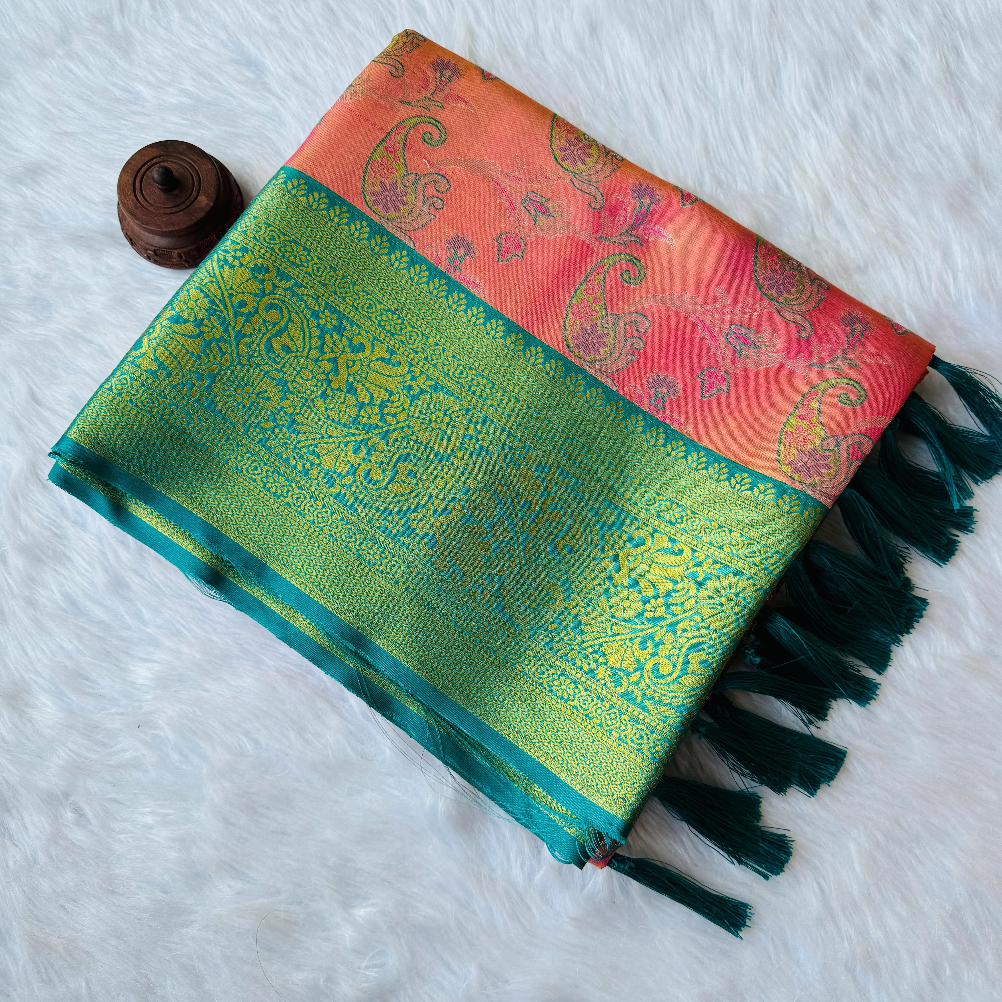 Beautiful Dharmavaram Soft Banarsi Tissue Fabric Saree