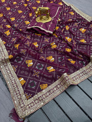 Wedding Special Beautiful Heavy Kolkata Blooming Silk Saree