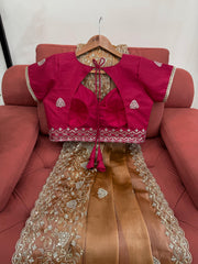 Party-wear Burberry Silk Thread With Sequence Work Saree